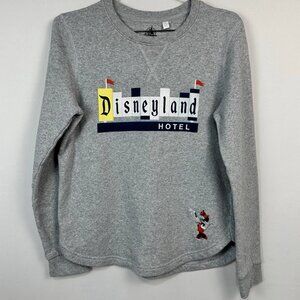 Disneyland Hotel Sweatshirt Gray Embroidery Minnie Mouse Womens XS